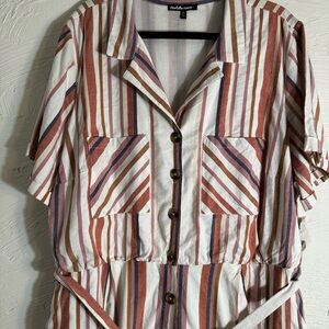 Charlotte Russe Multicolor Striped Shirt Dress